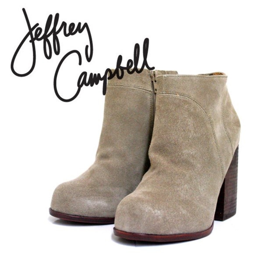 Jeffrey Campbell tan shade booties
